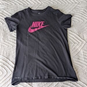 Nike Black Tee with Pink Logo